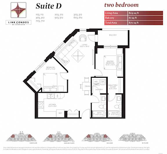 Link Apartment Suite D Two Bedroom Floor Plan