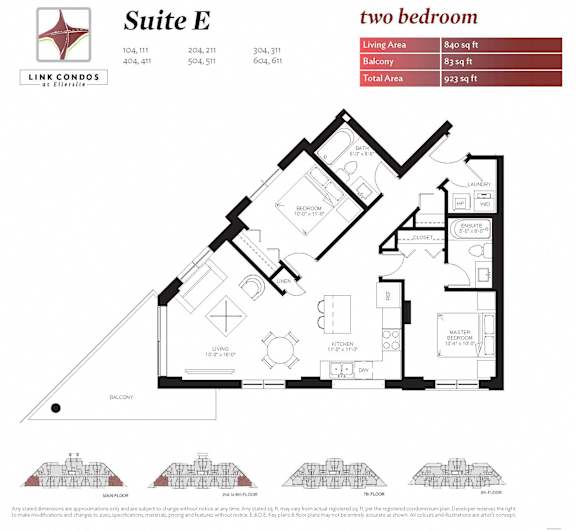 Link Apartment Suite E Two Bedroom Floor Plan