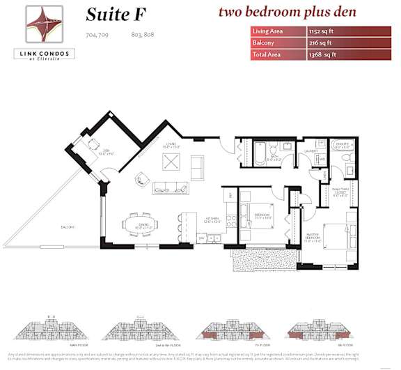 The Link Suite F Two Bedroom Plus Den Apartment