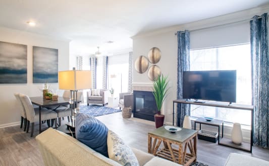 Model Living room and sunroom at  Lincoln at Wolfchase, Cordova TN 38016
