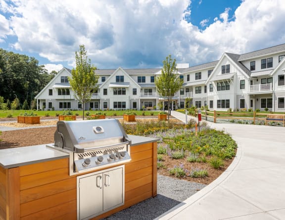 Exterior Picture with grilling station at Oriole Landing, Lincoln, Massachusetts