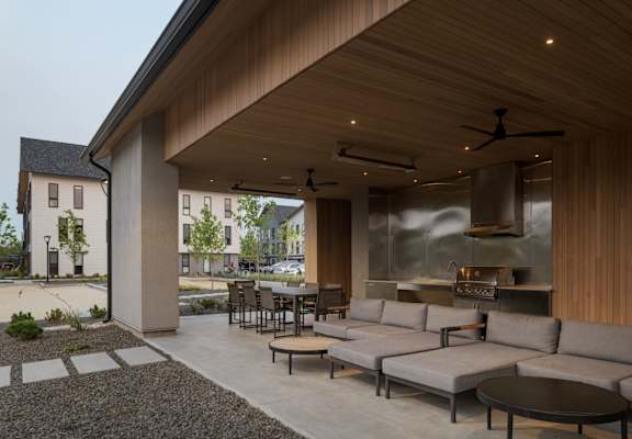 Lounge area at The Clara in Eagle, Idaho