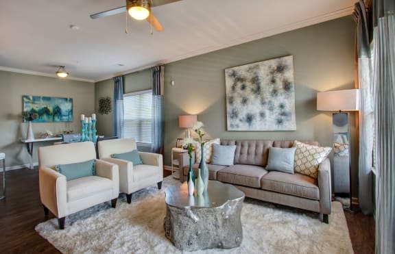 Sofa in living room at Enclave at Bailes Ridge Apartment Homes, Indian Land, SC