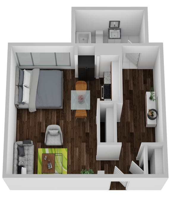 Super Studio 1 Bath Floor Plan at Lofts on Ormsby, Louisville, KY 40203