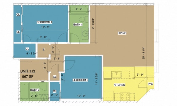 Floor Plan  Exchange Place Unit 113