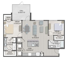 B2 Floor Plan at The Livano Deer Valley, Phoenix, AZ, 85085