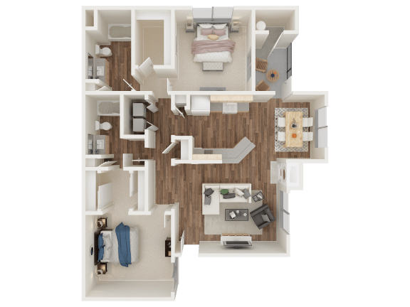 PINNACLE AT GALLERIA | Apartments | Floorplan | 2x2a Cascade