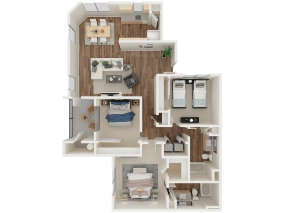 PINNACLE AT GALLERIA | Apartments | Floorplan | Shasta 3x2