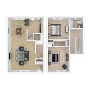 Kingsley Commons 2 Bedroom Townhome Floor Plan