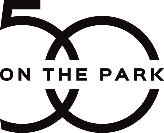 A black and white image with the words "ON THE PARK" written on it.
