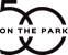 A black and white image of a sign that says "ON THE PARK".