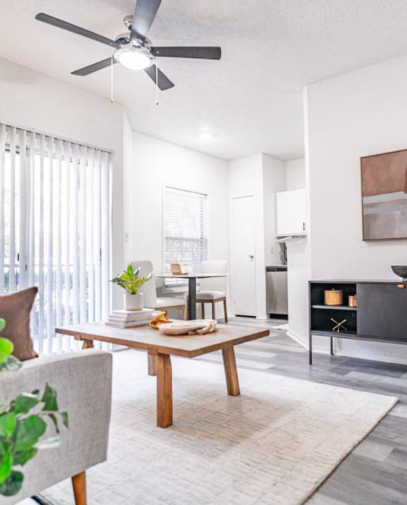 living room with couch and coffee table