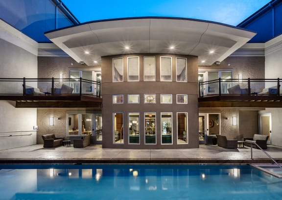 Pool With Clubhouse View at Poplar Creek Apartments, Brookfield, 53045