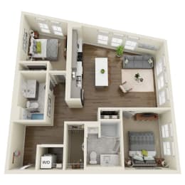 Floor Plan  Foltz Floor Plan at Dillard Apartments, Fargo, ND 58102