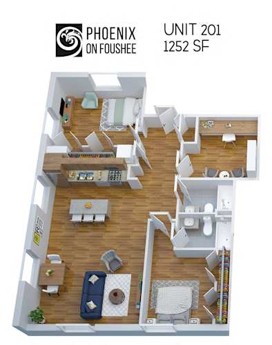 Floor Plan  Phoenix on Foushee Unit 201