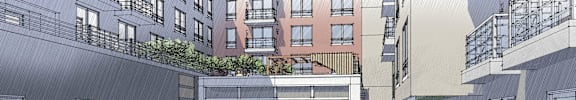 Exterior Rendering of Aspire11 Apartments in Tacoma, Washington