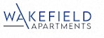 a logo of an apartment building on a green background