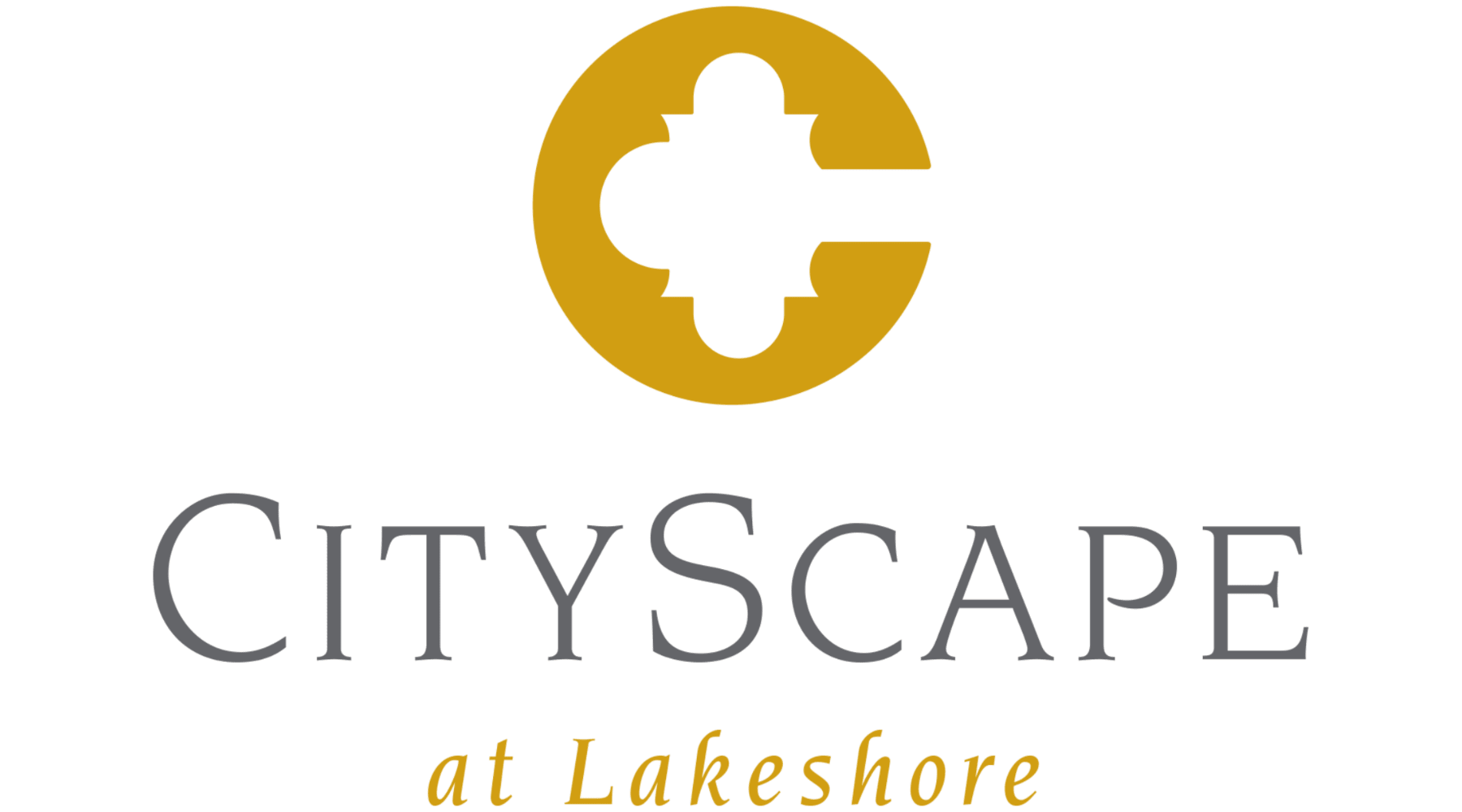 a picture of the cityscape at lakeshore logo