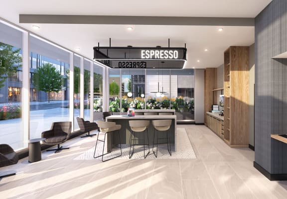eo madison yards apartments coffee station rendering