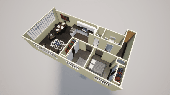 1 bedroom loft apartment floor plan