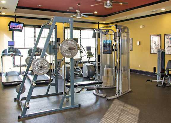 Fitness Center Weight Machines at Lakeland Estates Apartments in Stafford TX