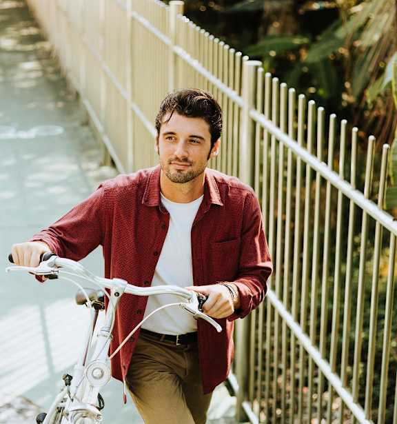 Man with his bicycle