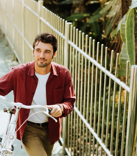 Man with his bicycle