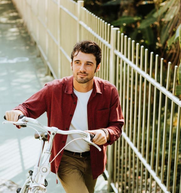 Man with his bicycle