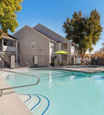  Swimming pool and pool deck at Bella Vista Apartments in St. George, Utah.