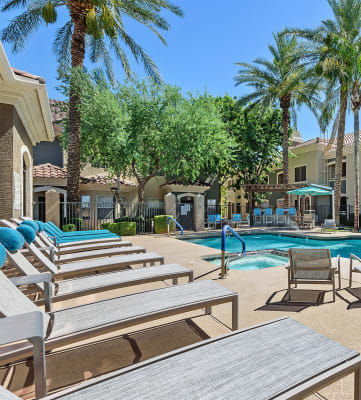 Swimming pool at Cambria apartments in Gilbert, AZ