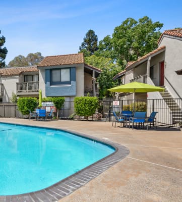 Swimming pool at 2645 apartments in Sacramento, CA.