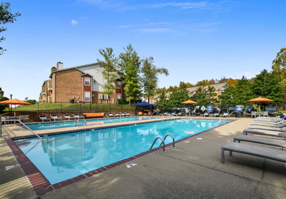 Two swimming pools at Hickory Highlands apartments in Antioch, TN
