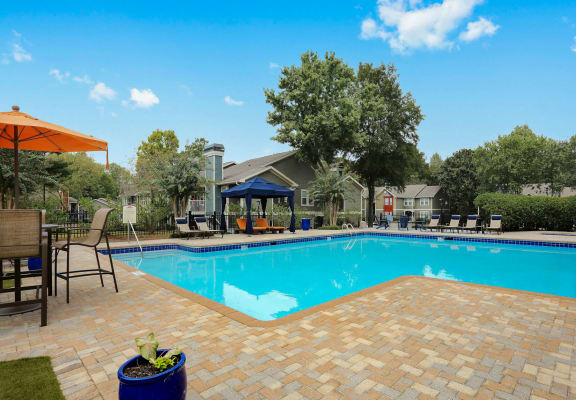 Swimming pool at Laurel Hills Preserve apartments in Marietta, GA