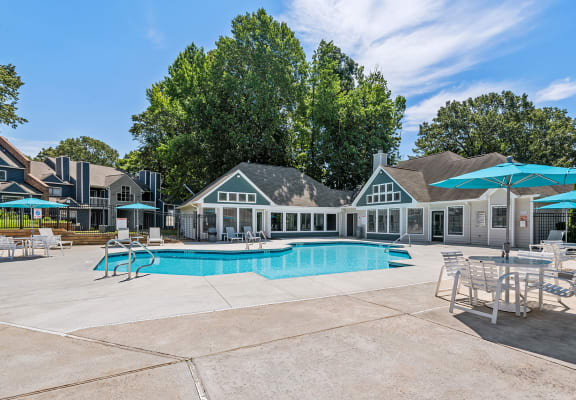 Swimming pool at Drawbridge Creek Apartments in Greensboro, NC.