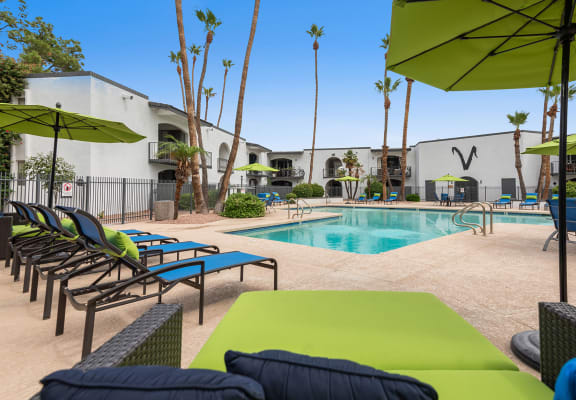 Pool and sundeck at Vertu Apartment Homes in Phoenix, AZ