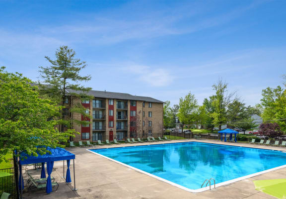 Community pool and sundeck at Spring Parc Apartments in Silver Spring, MD