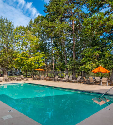 Outdoor pool at Stoney Trace Apartments in Charlotte, NC  
