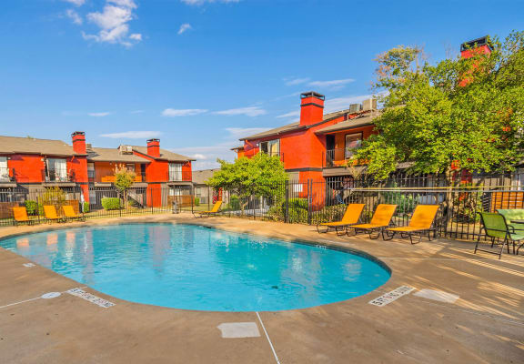 Swimming pool at Pointe at Fair Oaks apartments in Euless, TX.