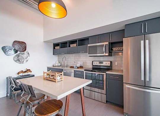 Model Concrete Kitchen at Idea1 Apartments in San Diego CA