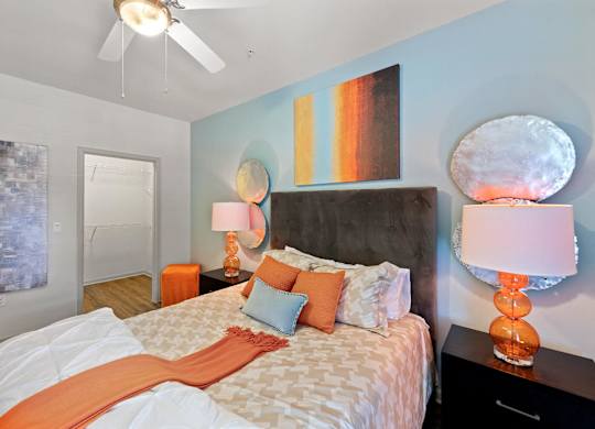 Bedroom with closet at Atley on the Greenway Apartments in Ashburn VA