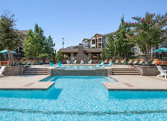 Swimming pool with spa at Atley on the Greenway Apartments in Ashburn VA