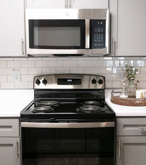 A modern kitchen at The Addison at Collierville Apartments, Collierville, TN, 38017