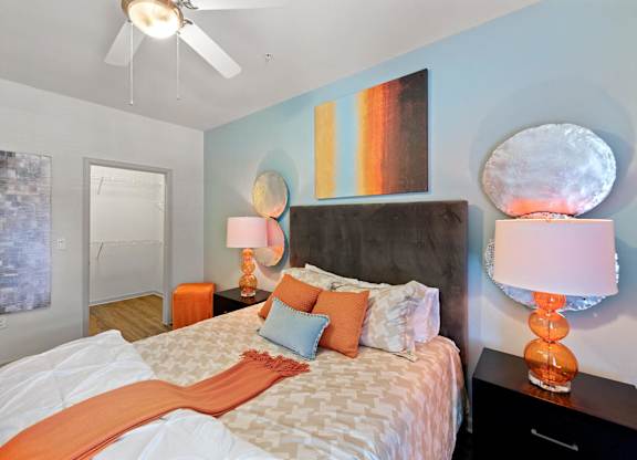 Bedroom with closet at Atley on the Greenway Apartments in Ashburn VA