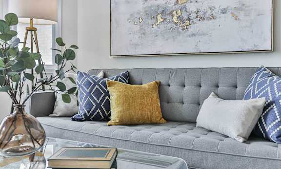Picture of couch and throw pillows
