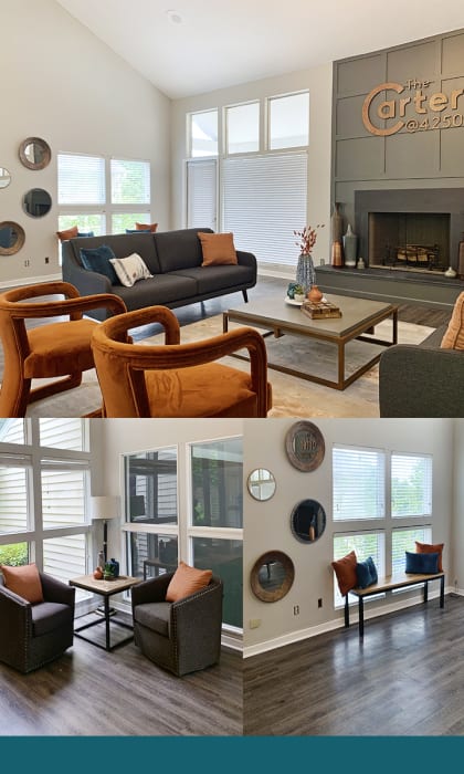 Fireplace Lounge  at The Carter 4250 Apartments, Norcross, 30093