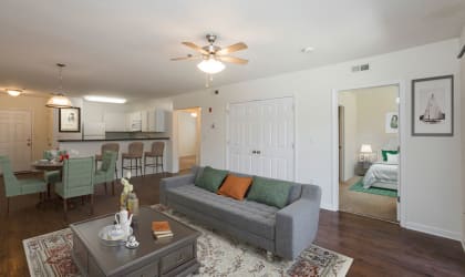 Living room at Lakecrest Apartments, PRG Real Estate Management, South Carolina, 29615