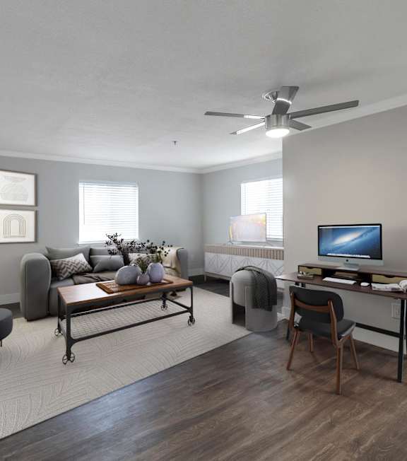 living room at Nobel Court, San Diego, CA, 92122