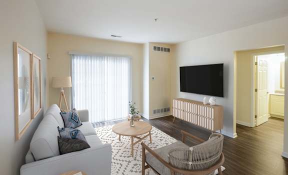 Living Room at Highlands at Faxon Woods, Quincy, Massachusetts