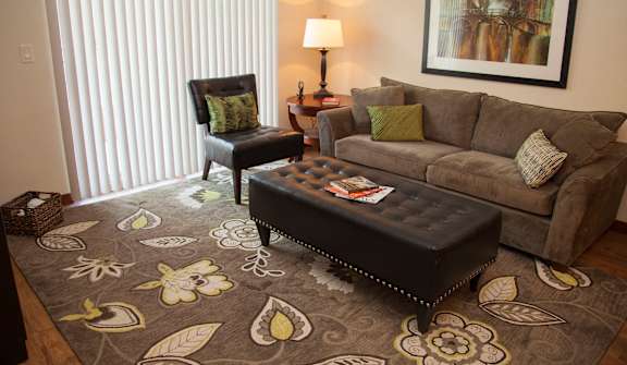 Modern living Room at Vicinato, Madison, Wisconsin