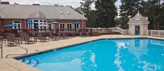 Swimming Pool And Relaxing Area at The Timbers, Richmond, VA, 23235